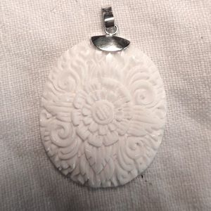 HAND-CARVED Pendant SS Chain